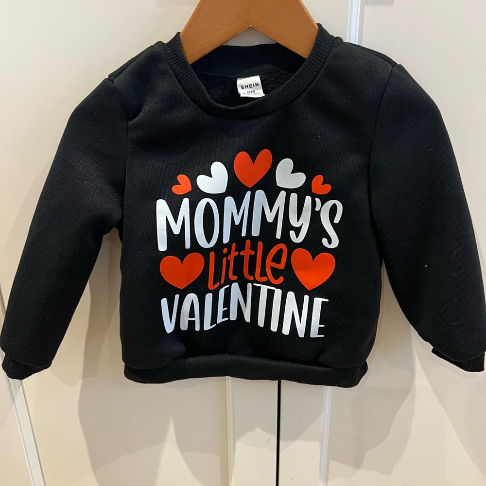 SHEIN Black Valentine's Kids Sweatshirt 12-18m
